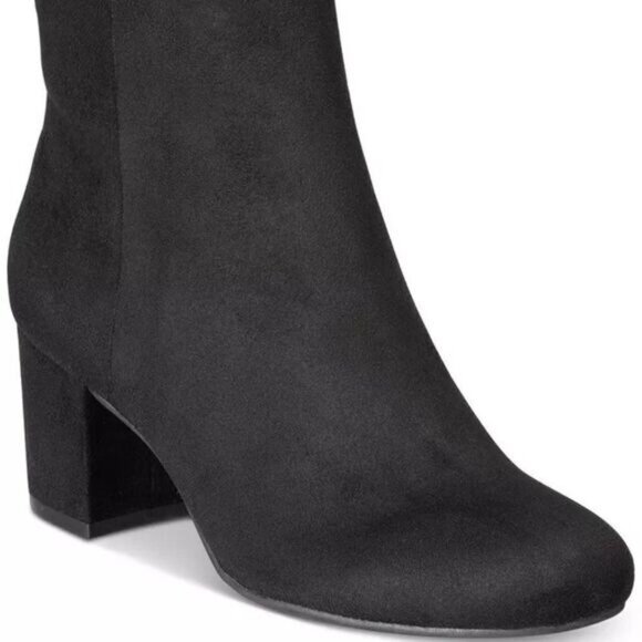 Rebel by Zigi Nanon Block-Heel Booties, Black, Suedette, 6.5, M - Picture 1 of 12